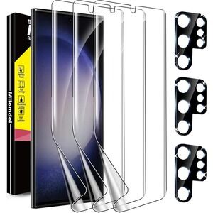 Milomdoi 3+3 Pack Samsung Galaxy S23 Ultra Screen Protector & Camera Lens Cover